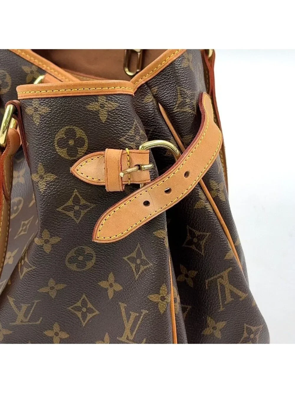 Louis Vuitton Batignolles Oriental Monogram Leather Brown Light Tote Gold